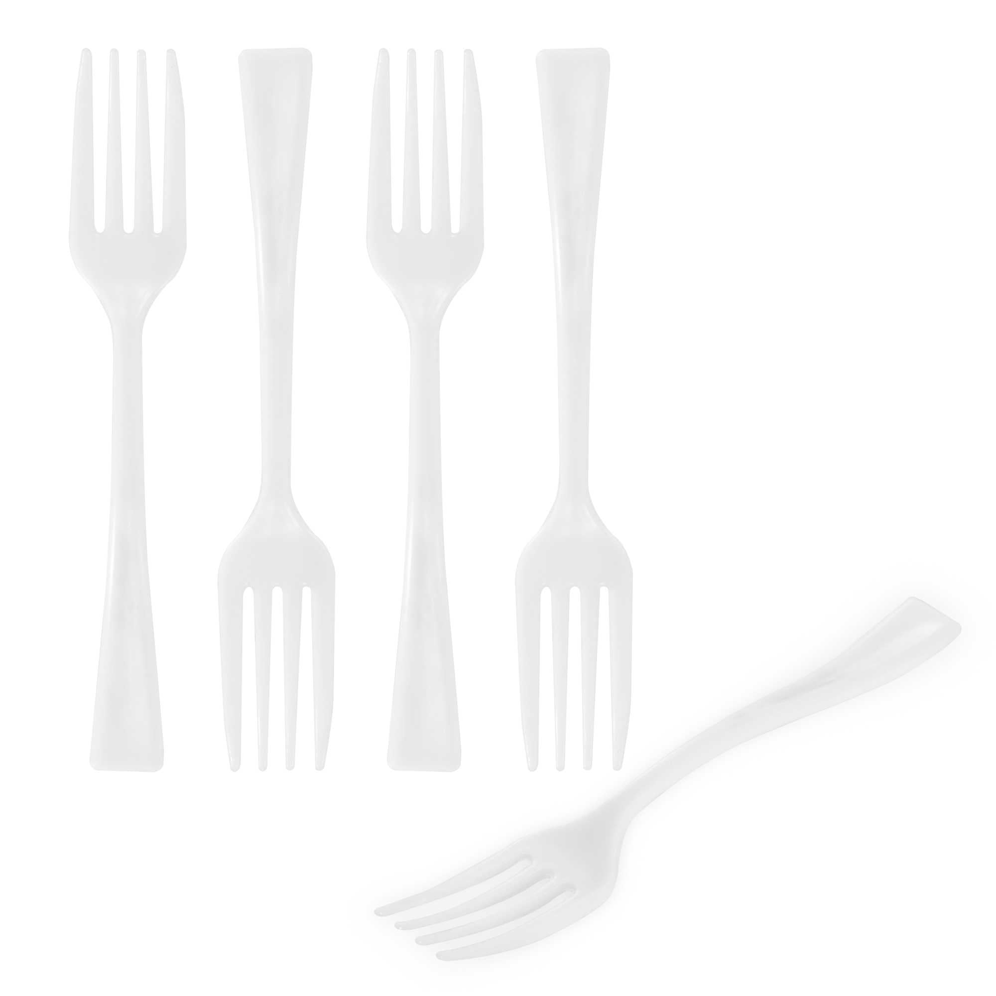 restaurantware Mini Serve White Plastic Mini Fork - 4" - 500 count box