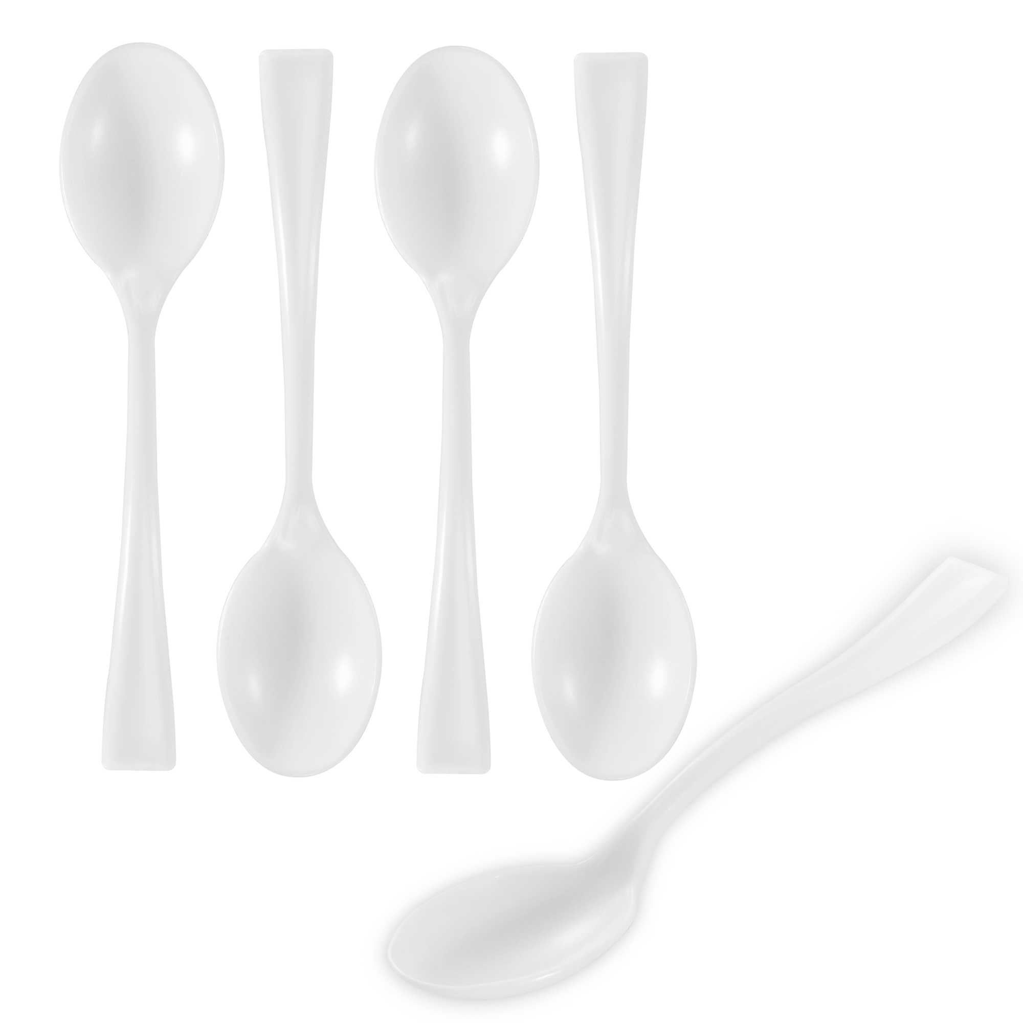 restaurantware Mini Serve White Plastic Mini Spoon - 4" - 500 count box