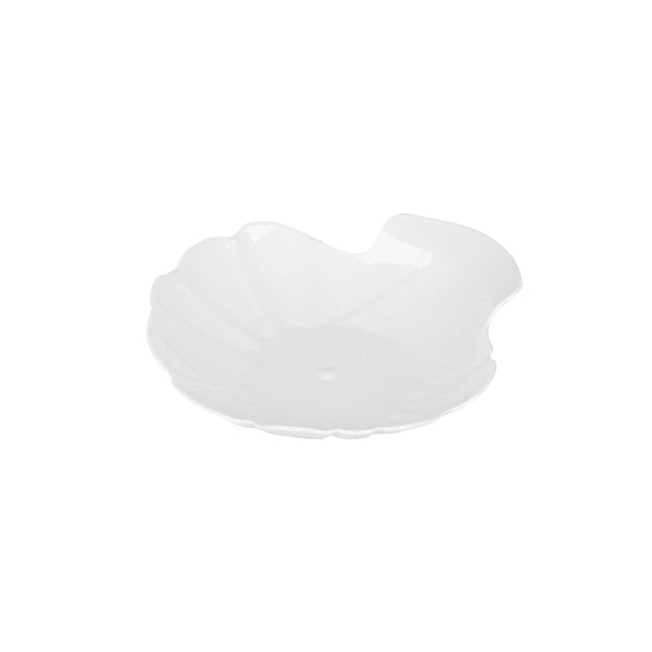 Restaurantware Mini Serve White Plastic Shell Plate - 3 1/4" X 3 1/4" X 1/2" - 100 Count Box