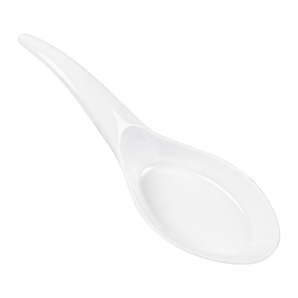 Restaurantware Mini Serve White Plastic Wave Spoon - 5" X 1 1/2" - 100 Count Box