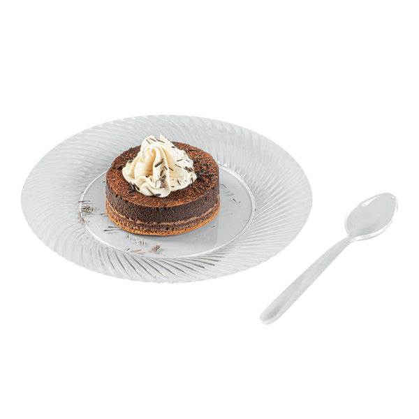 Restaurantware Moderna Clear Plastic Dessert Spoon - 5 1/2" - 250 Count Box