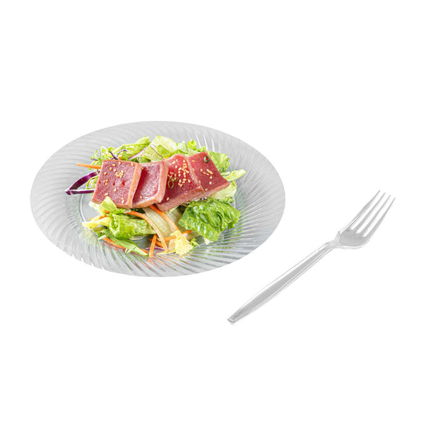 Restaurantware Moderna Clear Plastic Fork - 7 1/4" - 250 Count Box