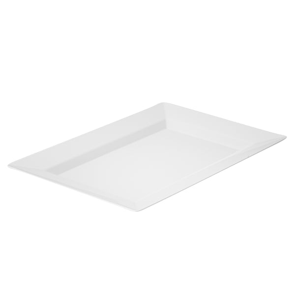 Restaurantware Moderna Rectangle White Plastic Plate - 7 1/2" X 5 1/4" X 1/2" - 100 Count Box