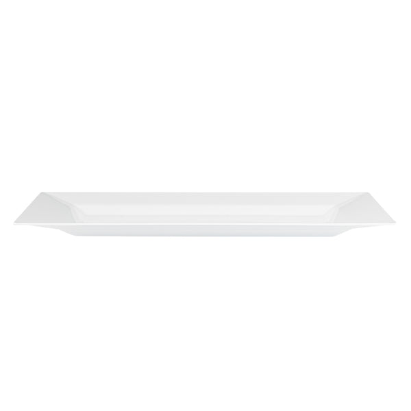 Restaurantware Moderna Rectangle White Plastic Plate - 7 1/2" X 5 1/4" X 1/2" - 100 Count Box