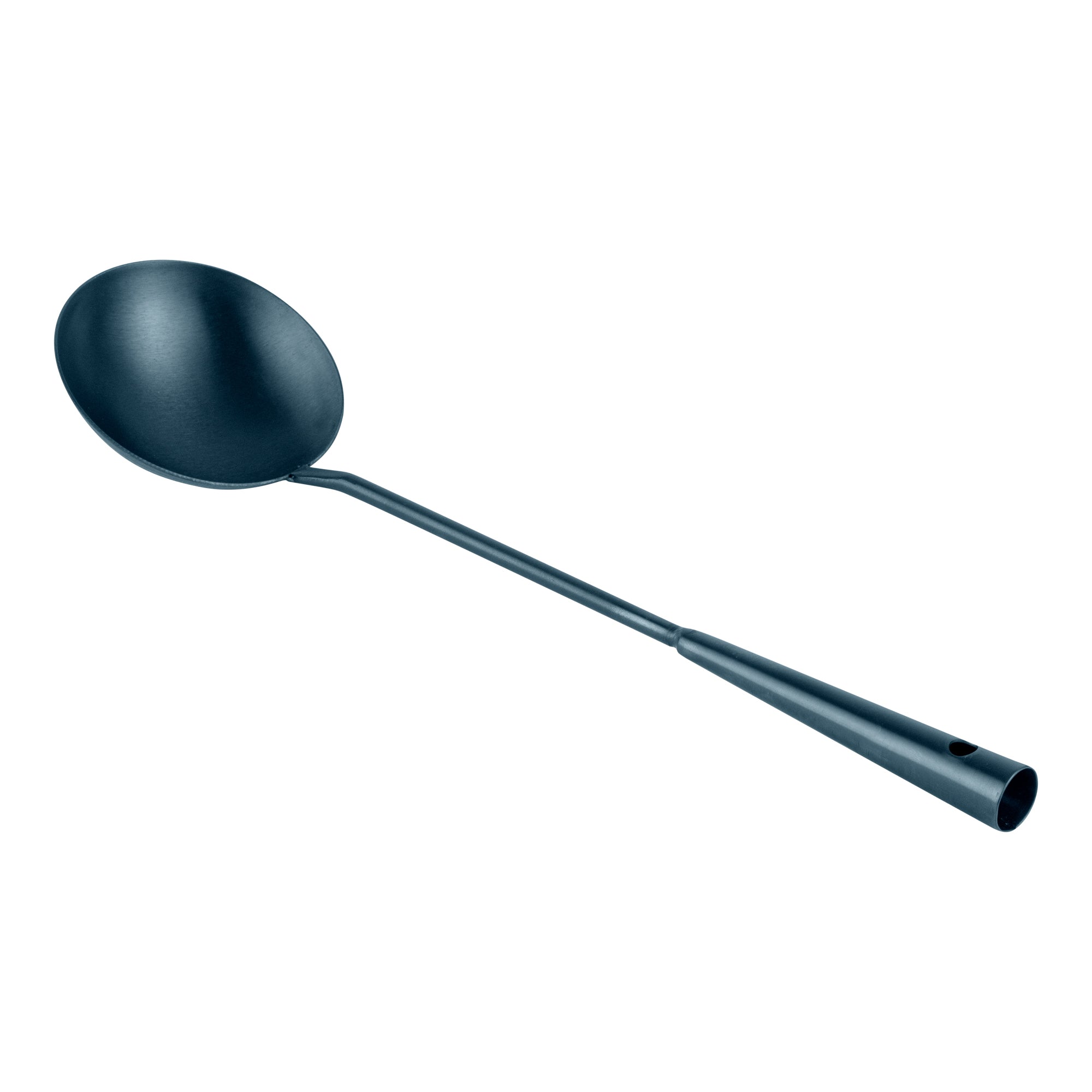 restaurantware Motomori Blue Carbon Steel Wok Ladle - Pre-seasoned - 16" - 10 count box