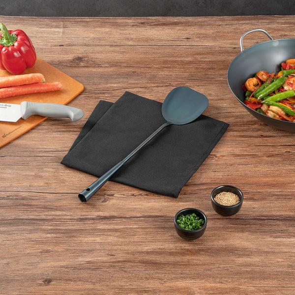 Restaurantware Motomori Blue Carbon Steel Wok Spatula - Pre-seasoned - 15 1/2'' - 10 Count Box