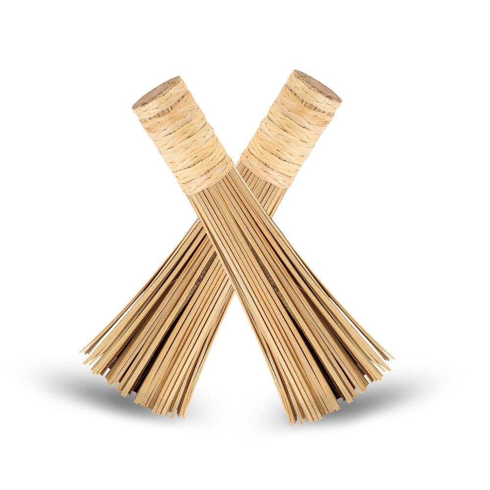 restaurantware Motomori Natural Bamboo Wok Brush - 11" - 10 count box