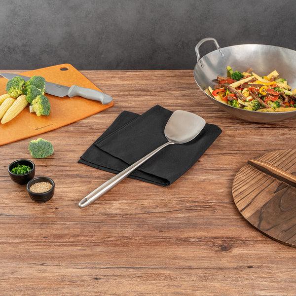 Restaurantware Motomori Stainless Steel Wok Spatula - 17'' - 10 Count Box
