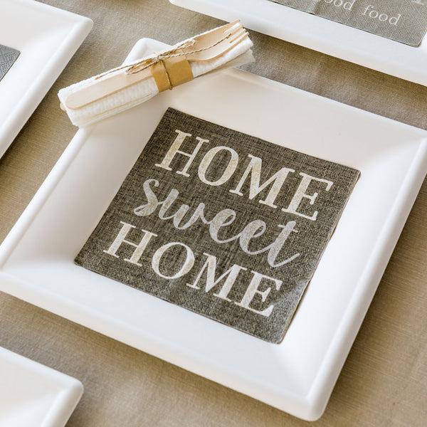 Restaurantware Napluxe Dark Gray Paper Luncheon Napkin - Home Sweet Home - 13" X 13" - 500 Count Box