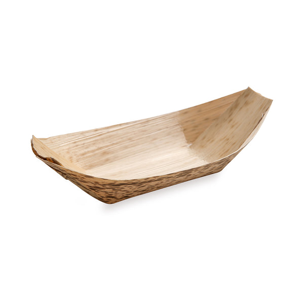 Restaurantware Natural Bamboo Large Food Tray / Boat - 8 1/2" X 4" X 3/4" - 200 Count Box