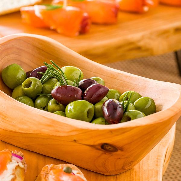 Restaurantware Nature Tek 13 Oz Oval Natural Wood Serving Bowl - 7 1/2" X 4 1/4" X 2 3/4" - 1 Count Box