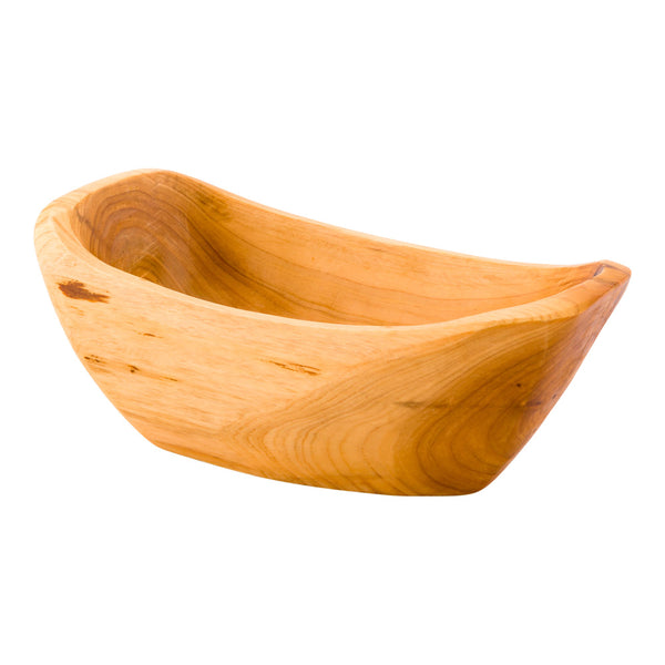 Restaurantware Nature Tek 23 Oz Oval Natural Wood Serving Bowl - 9 3/4" X 5" X 3 1/2" - 1 Count Box
