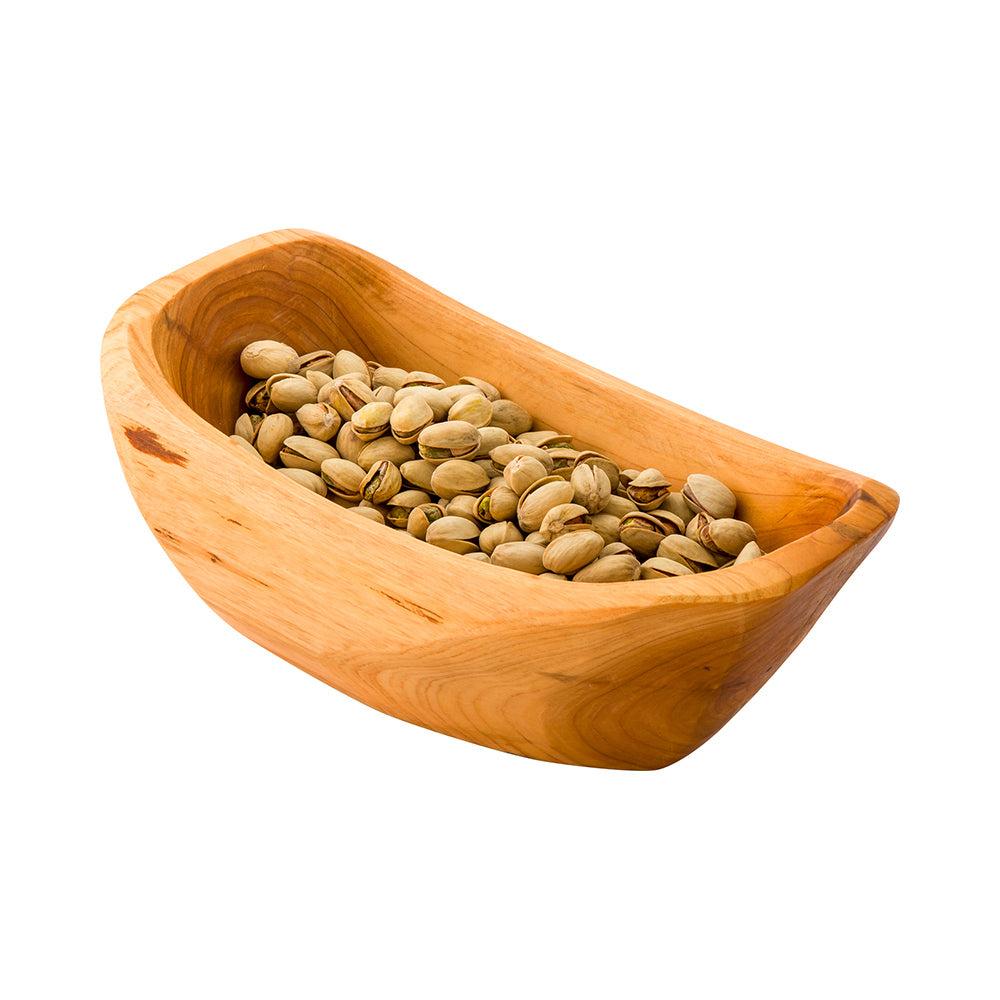 restaurantware Nature Tek 23 oz Oval Natural Wood Serving Bowl - 9 3/4" x 5" x 3 1/2" - 1 count box