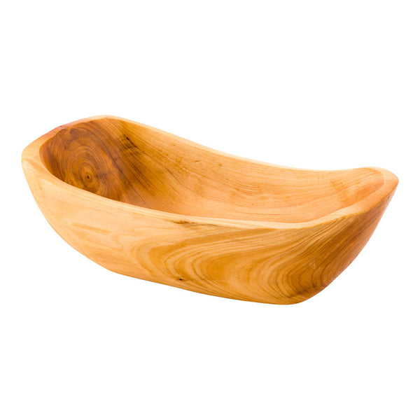 Restaurantware Nature Tek 37 Oz Oval Natural Wood Serving Bowl - 11 1/4" X 6 1/4" X 3 1/2" - 1 Count Box