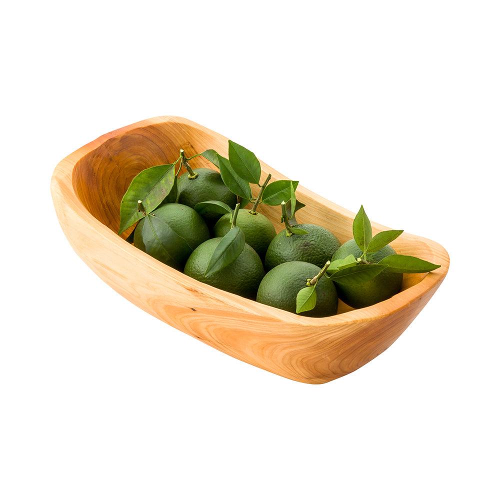 restaurantware Nature Tek 37 oz Oval Natural Wood Serving Bowl - 11 1/4" x 6 1/4" x 3 1/2" - 1 count box