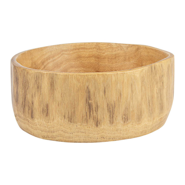 Restaurantware Nature Tek 64 Oz Round Natural Wood Serving Bowl - 9 1/4" X 8 1/4" X 3 1/2" - 1 Count Box