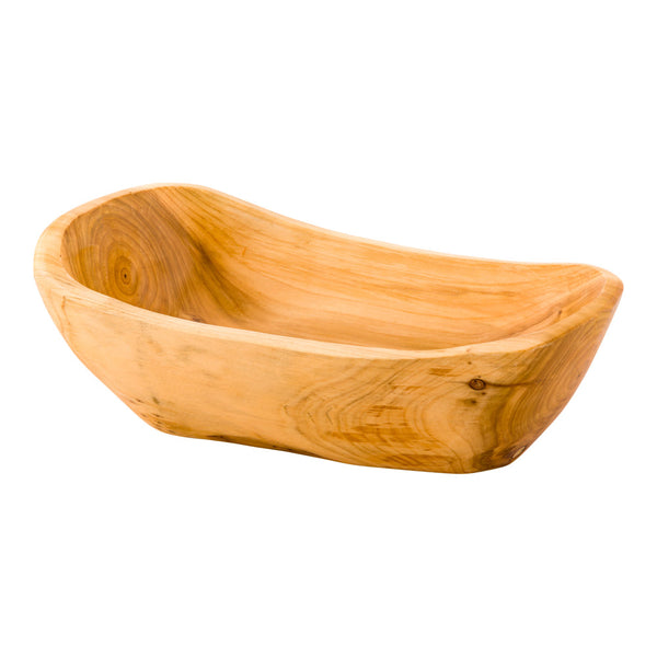 Restaurantware Nature Tek 76 Oz Oval Natural Wood Serving Bowl - 13 1/2" X 7 3/4" X 4 1/2" - 1 Count Box