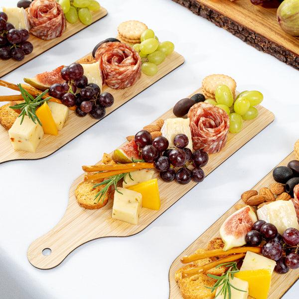 Restaurantware Nature Tek Bamboo Disposable Cheese / Charcuterie Board - 11 3/4" X 3 1/2" - 20 Count Box