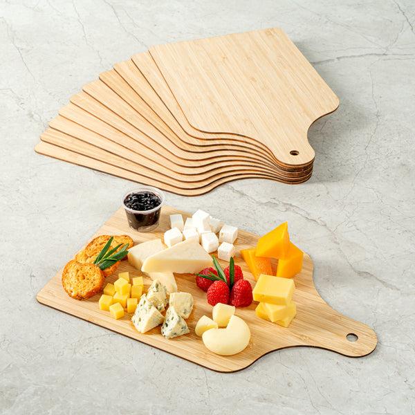 Restaurantware Nature Tek Bamboo Disposable Cheese / Charcuterie Board - 11 3/4" X 7" - 20 Count Box