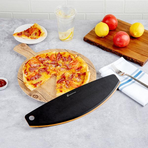 Restaurantware Nature Tek Black Wood Pizza Cutter / Rocker - 16" - 1 Count Box