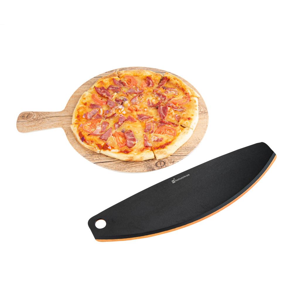 restaurantware Nature Tek Black Wood Pizza Cutter / Rocker - 16" - 1 count box