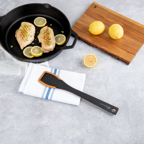 Restaurantware Nature Tek Black Wood Spatula - 13" - 1 Count Box