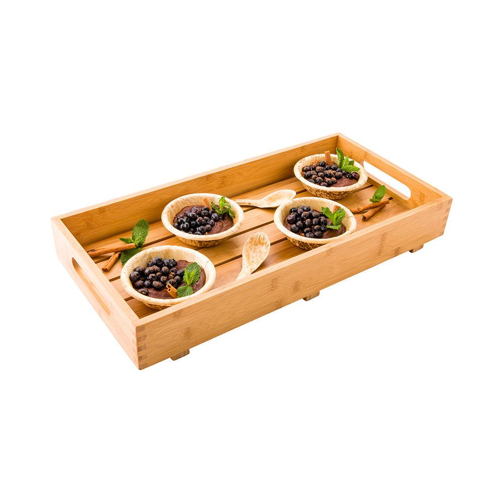 restaurantware Nature Tek Natural Bamboo Serving Tray - with Handles - 22 1/2" x 11" x 2 3/4" - 1 count box