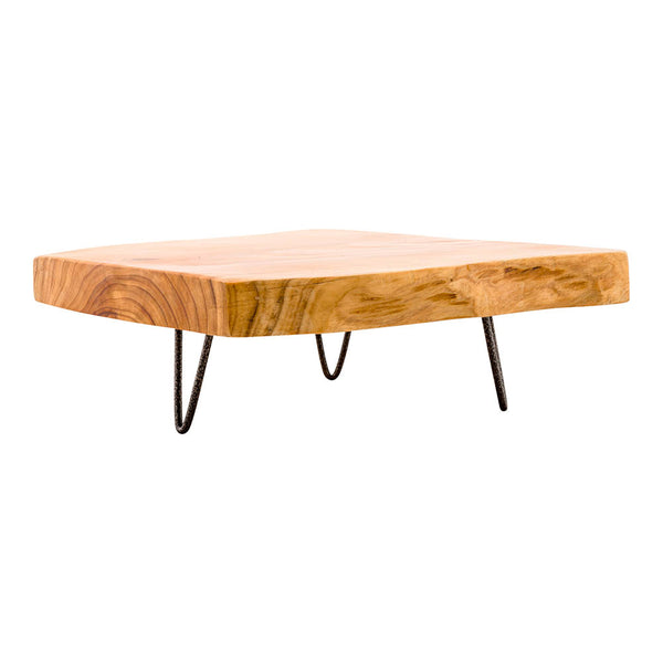 Restaurantware Nature Tek Natural Wood Small Serving Stand - 3-Legged - 11 1/2" X 11" X 1" - 1 Count Box