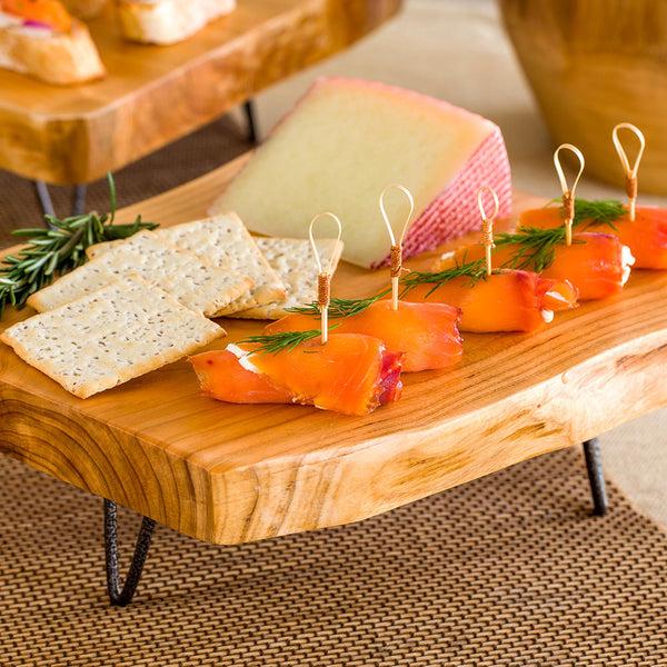 Restaurantware Nature Tek Natural Wood Small Serving Stand - 3-Legged - 11 1/2" X 11" X 1" - 1 Count Box