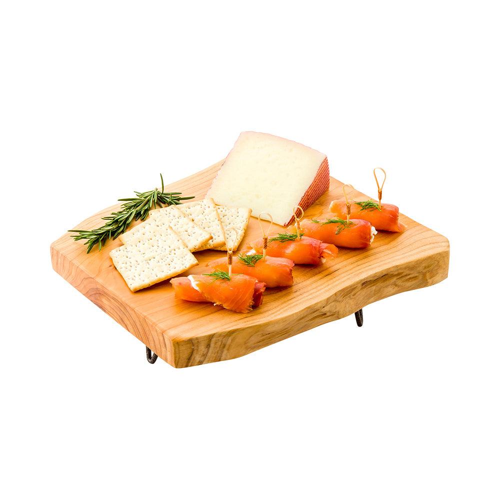 restaurantware Nature Tek Natural Wood Small Serving Stand - 3-Legged - 11 1/2" x 11" x 1" - 1 count box