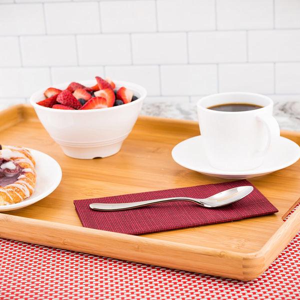 Restaurantware Nature Tek Rectangle Natural Bamboo Serving Tray - With Handles - 19 3/4" X 14" X 1" - 1 Count Box
