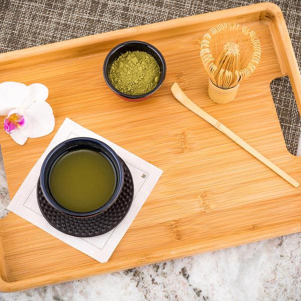 Restaurantware Nature Tek Rectangle Natural Bamboo Serving Tray - With Handles - 13 1/2" X 9 1/2" X 1" - 1 Count Box