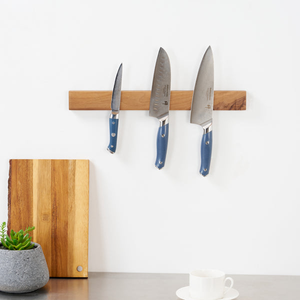 Restaurantware Nature Tek Sensei Rectangle Natural Wood Knife Holder - Magnetic - 18" - 1 Count Box
