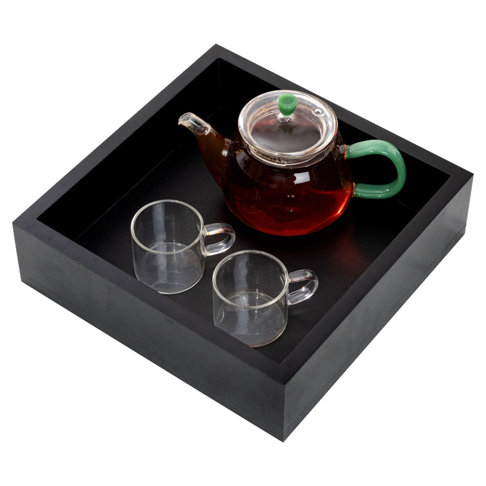 restaurantware Nature Tek Square Black Bamboo Small Tray - 10" x 10" x 2 3/4" - 1 count box