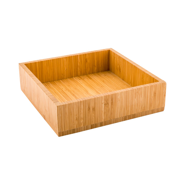 Restaurantware Nature Tek Square Natural Bamboo Large Tray - 11 3/4" X 11 3/4" X 3 1/4" - 1 Count Box