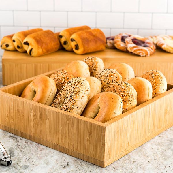 Restaurantware Nature Tek Square Natural Bamboo Large Tray - 11 3/4" X 11 3/4" X 3 1/4" - 1 Count Box