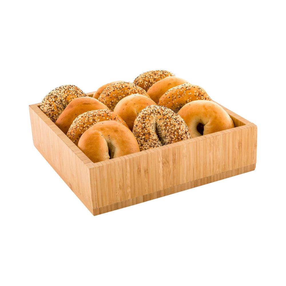 restaurantware Nature Tek Square Natural Bamboo Large Tray - 11 3/4" x 11 3/4" x 3 1/4" - 1 count box