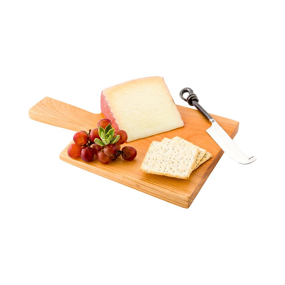 restaurantware Nature Tek Square Natural Wood Serving Board - with Handle - 11 3/4" x 7 1/2" x 3/4" - 1 count box