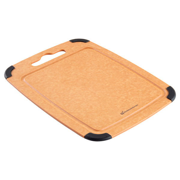 Restaurantware Nature Tek Wood Cutting Board - With Juice Groove Handle - 14 1/2" X 10 3/4" - 1 Count Box