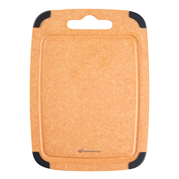 Restaurantware Nature Tek Wood Cutting Board - With Juice Groove Handle - 14 1/2" X 10 3/4" - 1 Count Box