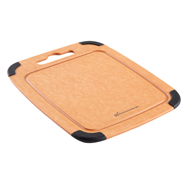 Restaurantware Nature Tek Wood Cutting Board - With Juice Groove Handle - 11 3/4" X 9 1/4" - 1 Count Box