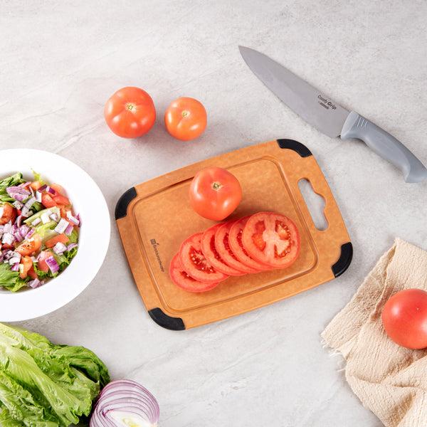 Restaurantware Nature Tek Wood Cutting Board - With Juice Groove Handle - 11 3/4" X 9 1/4" - 1 Count Box