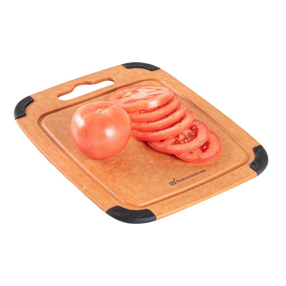 restaurantware Nature Tek Wood Cutting Board - with Juice Groove Handle - 11 3/4" x 9 1/4" - 1 count box