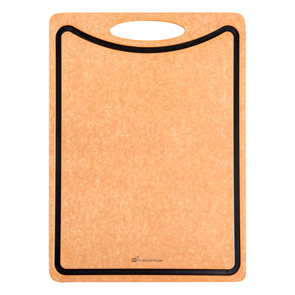 Restaurantware Nature Tek Wood Gourmet Cutting Board - With Juice Groove Handle - 17 1/4" X 12 3/4" - 1 Count Box