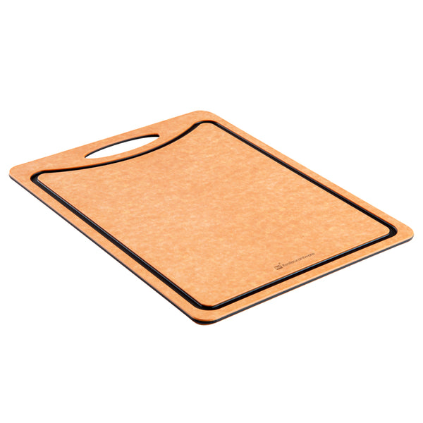 Restaurantware Nature Tek Wood Gourmet Cutting Board - With Juice Groove Handle - 14 1/2" X 10 3/4" - 1 Count Box