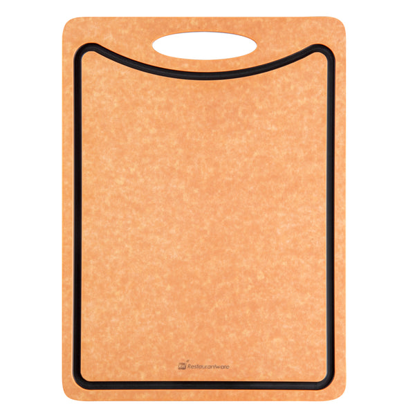 Restaurantware Nature Tek Wood Gourmet Cutting Board - With Juice Groove Handle - 14 1/2" X 10 3/4" - 1 Count Box