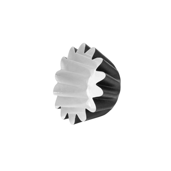 Restaurantware Panificio 0.4 Oz Black Floral Paper Mini Baking Cup - Flared - 2" X 2" X 1/2" - 200 Count Box