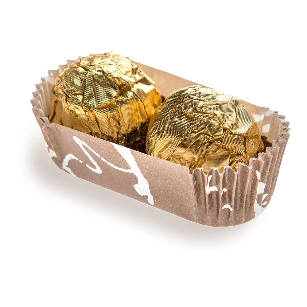 restaurantware Panificio 1 oz Elliptical Chocolate Wisp Paper Regular Baking Cup - Ridged - 3 1/2" x 1 1/2" x 1" - 200 count box