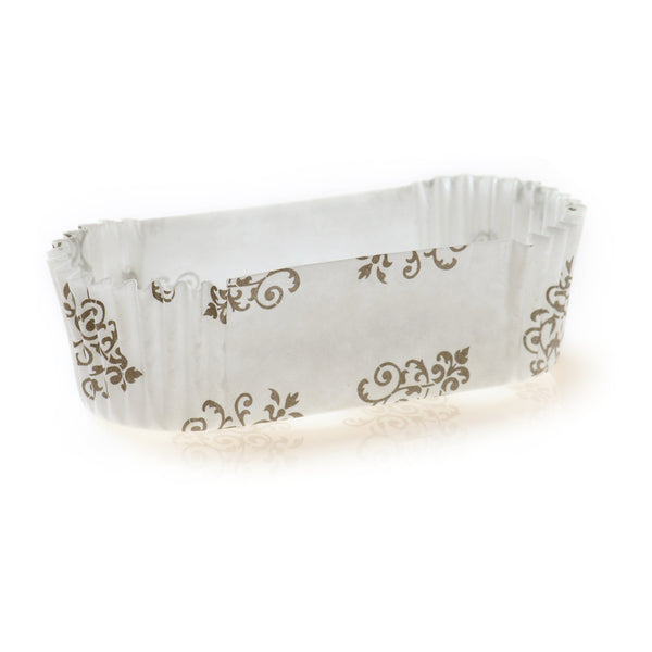 Restaurantware Panificio 1 Oz Elliptical Vintage Floral Paper Regular Baking Cup - Ridged - 3 1/2" X 1 1/2" X 1" - 200 Count Box