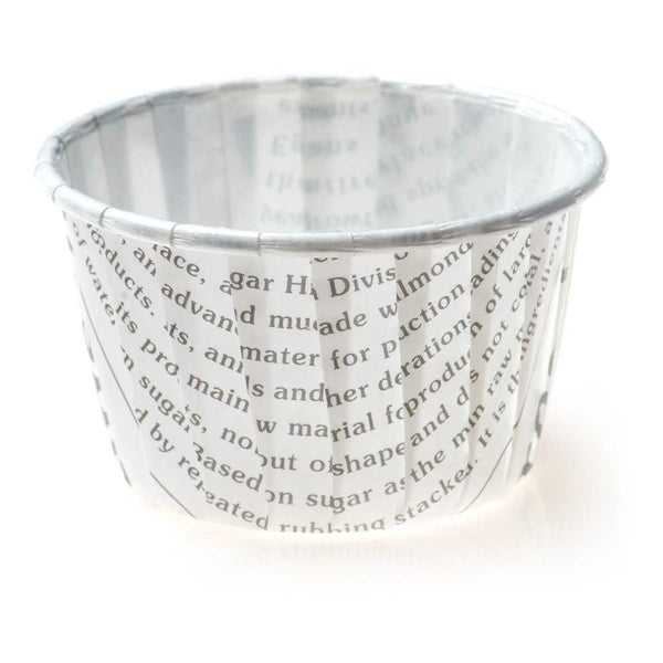 Restaurantware Panificio 1 Oz Round Newsprint Paper Small Baking Cup - Pleated - 2" X 2" X 1 1/4" - 200 Count Box